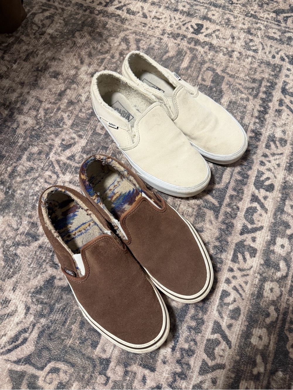 Vans // (2) Sherpa Lined Slip Ons